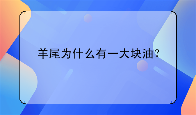 羊尾为什么有一大块油？