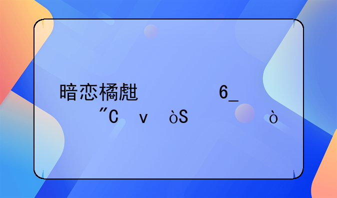 暗恋橘生淮南袁成杰演谁？