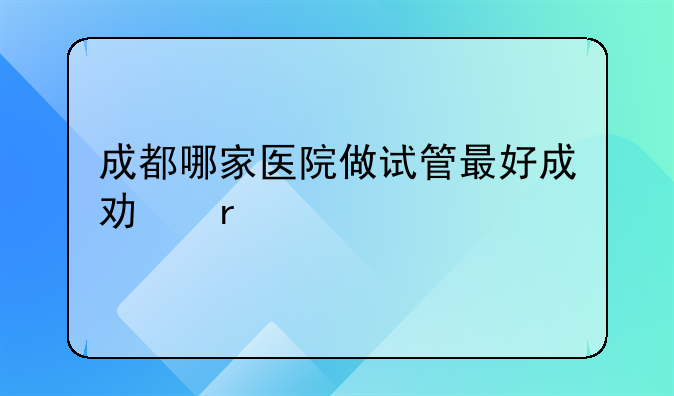 成都哪家医院做试管最好成功最高