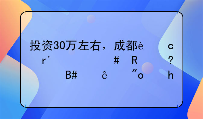 投资30万左右，成都还有什么生意适合个人创业?